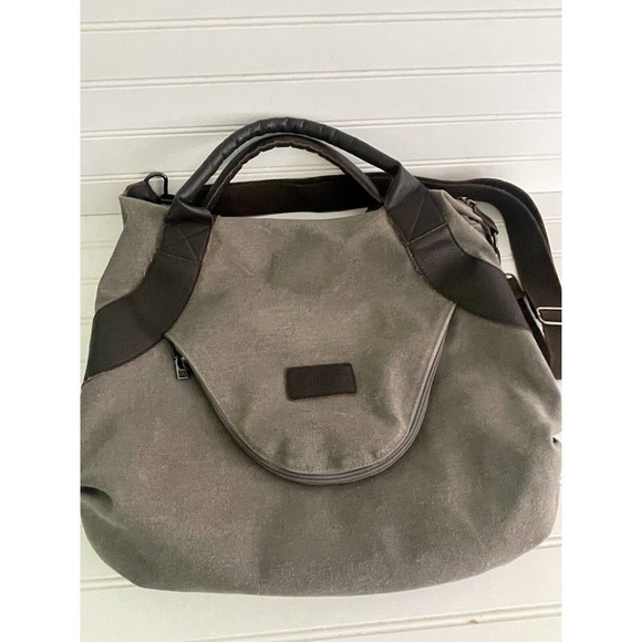 Ruyi Haung Unisex Canvas Shoulder Messenger Casual Outdoor Satchel Brown Bag